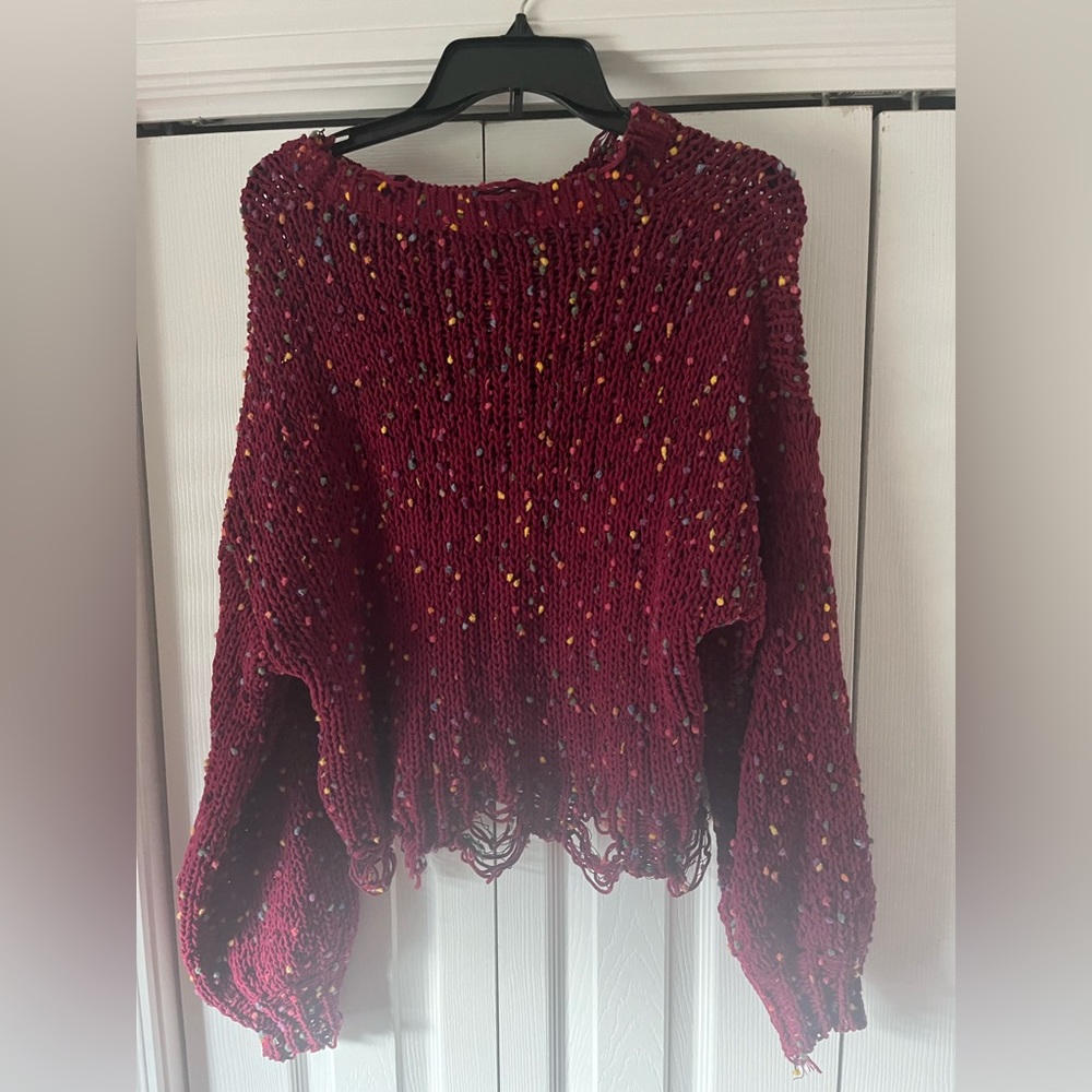 adora semi cropped popcorn sweater